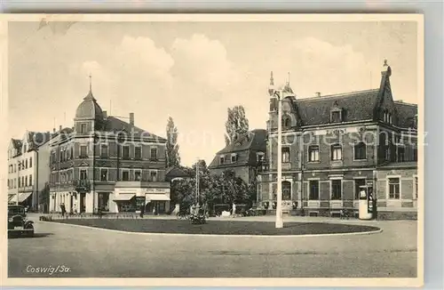 AK / Ansichtskarte Coswig_Sachsen Platz Postamt Innenstadt Coswig Sachsen
