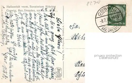AK / Ansichtskarte Coswig_Sachsen Heilanstalt vormals Sanatorium Noehring Coswig Sachsen