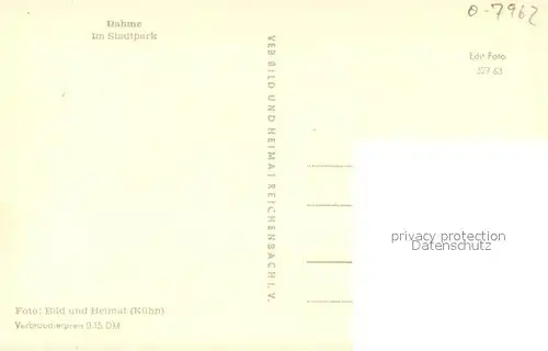 AK / Ansichtskarte Dahme_Mark Stadtpark Dahme_Mark