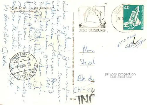 AK / Ansichtskarte Denkmal Jan Wellem Denkmal Duesseldorf Altes Rathaus Denkmal