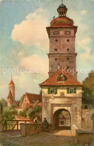 AK / Ansichtskarte Dinkelsbuehl Segringer Tor J. Frank Kuenstlerkarte Poesie Dinkelsbuehl