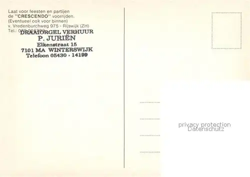 AK / Ansichtskarte Drehorgel Crescendo Winterswijk 