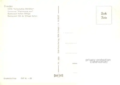 AK / Ansichtskarte Dresden HOG Italienisches Doerfchen Dresden