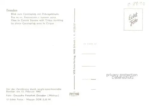AK / Ansichtskarte Dresden Carolaplatz mit Zirkusgebaeude Dresden