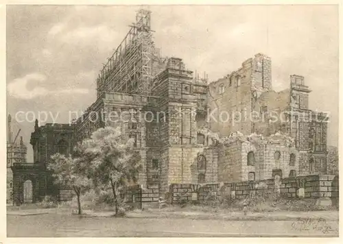 AK / Ansichtskarte Dresden Staatsoper Semperbau Elbseite Kuenstlerkarte Dresden