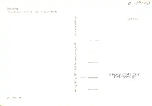 AK / Ansichtskarte Dresden Fernsehturm Kulturpalast Prager Strasse Dresden