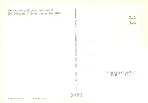 AK / Ansichtskarte Dresden Hochhaus Hotel Dresden Tourist Dresden