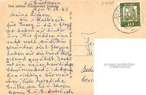 AK / Ansichtskarte Duhnen_Nordsee Strand Stadtpanorama Duhnen Nordsee