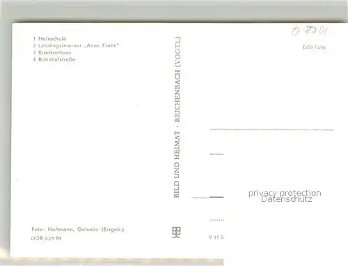 AK / Ansichtskarte Ebersbach Neugersdorf Hainschule Lehrlingsinternat Anne Frank Krankenhaus Bahnhofstrasse Ebersbach Neugersdorf