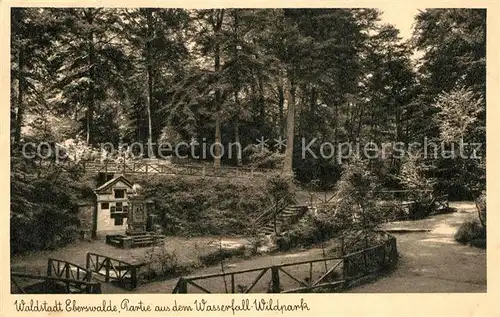 AK / Ansichtskarte Eberswalde Partie im Wasserfall Wildpark Eberswalde