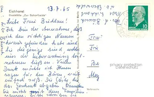 AK / Ansichtskarte Eichhorst_Eberswalde Gaststaette Zur Schorfheide Eichhorst_Eberswalde
