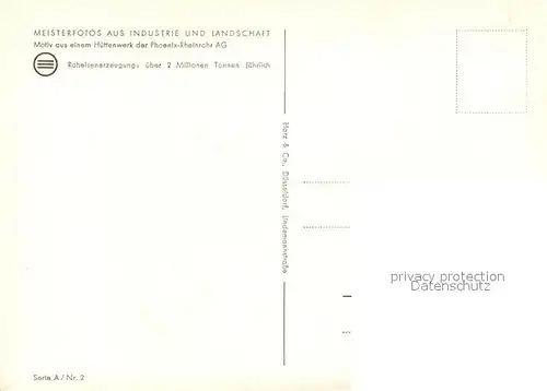 AK / Ansichtskarte Eisenwerk H?ttenwerk Phoenix Rheinrohr AG D?sseldorf  