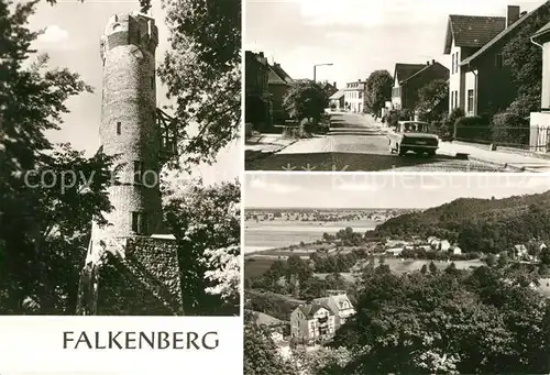 AK / Ansichtskarte Falkenberg_Mark Ortsdurchfahrt Panorama Turm Falkenberg Mark