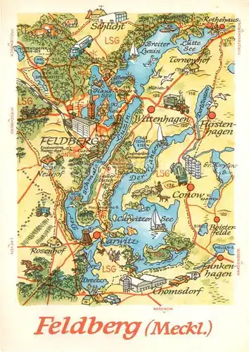 AK / Ansichtskarte Feldberg_Mecklenburg Panoramakarte Feldberg_Mecklenburg
