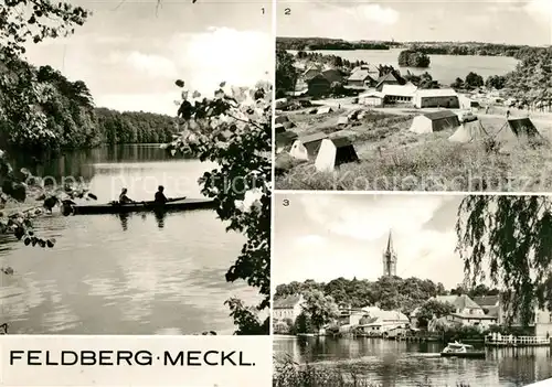 AK / Ansichtskarte Feldberg_Mecklenburg Schmalen Luzin Zeltplatz Huettenberg Haussee Feldberg_Mecklenburg