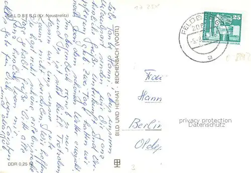 AK / Ansichtskarte Feldberg_Mecklenburg Liegewiese FDGB Heim Freundschaft Luzin Halle  Feldberg_Mecklenburg