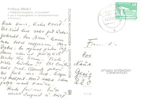 AK / Ansichtskarte Feldberg_Mecklenburg FDGB Erholungsheim Freundschaft Klubraum Feldberg_Mecklenburg