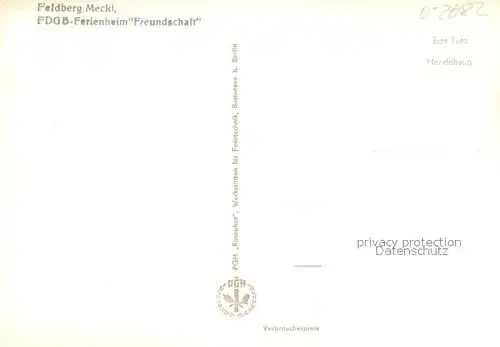 AK / Ansichtskarte Feldberg_Mecklenburg FDGB Erholungsheim Freundschaft Feldberg_Mecklenburg