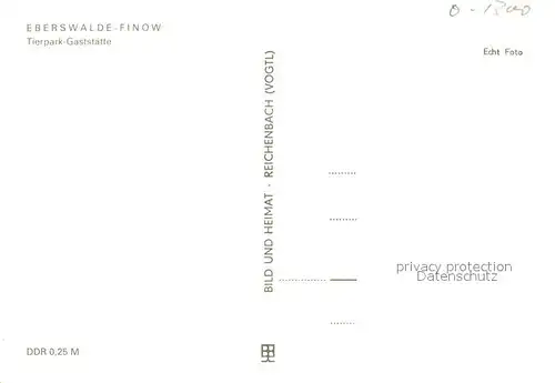 AK / Ansichtskarte Finow_Eberswalde Tierpark Gaststaette Finow Eberswalde