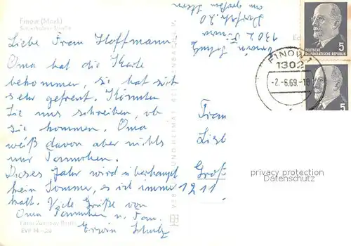 AK / Ansichtskarte Finow_Eberswalde Schoenholzer Strasse Finow Eberswalde