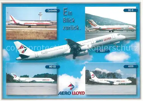AK / Ansichtskarte Flugzeuge_Zivil Aero Lloyd Caravelle DC 9 A320 MD 83 A321 