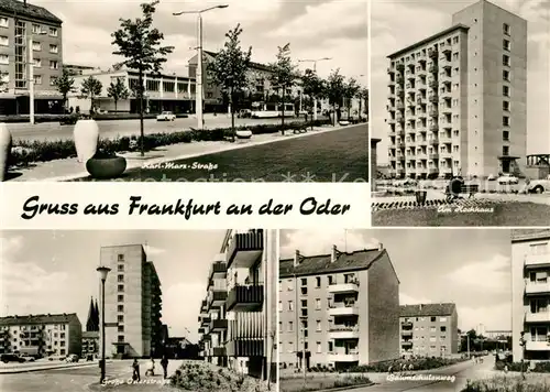 AK / Ansichtskarte Frankfurt_Main Karl Marx Strasse Am Hochhaus Grosse Oderstrasse Baumschulenweg Frankfurt Main