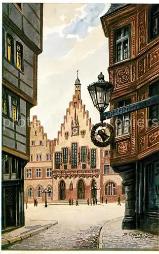 AK / Ansichtskarte Frankfurt_Main Roemer Altstadt Liebig Kuenstlerkarte Frankfurt Main