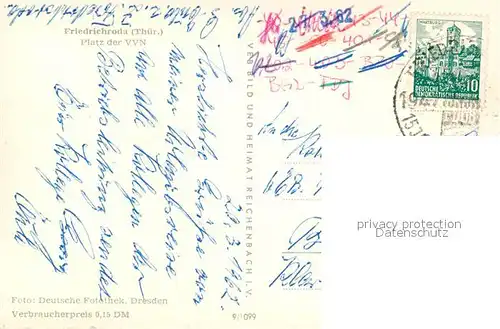 AK / Ansichtskarte Friedrichroda Platz der VVN Kirche Friedrichroda
