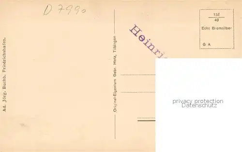 AK / Ansichtskarte Friedrichshafen_Bodensee mit Alpenblick aus der Vogelperspektive Bromsilber Friedrichshafen Bodensee