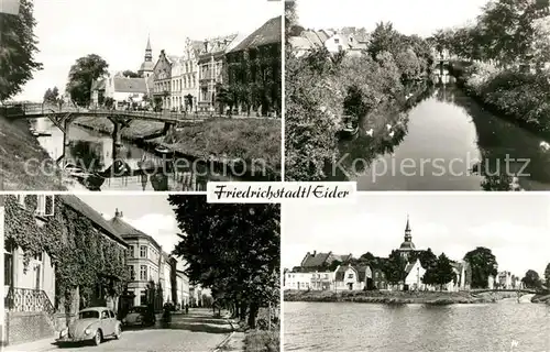 AK / Ansichtskarte Friedrichstadt_Eider Kanal Kirche Friedrichstadt_Eider