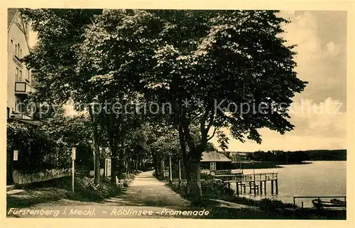 AK / Ansichtskarte Fuerstenberg_Havel Roeblinsee Promenade Fuerstenberg_Havel