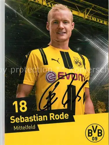 AK / Ansichtskarte Fussball BVB Sebastian Rode Autogramm  