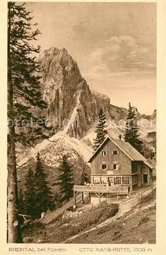 AK / Ansichtskarte Fuessen_Allgaeu Rheintal Otto Mayr Huette Allgaeuer Alpen Fuessen Allgaeu