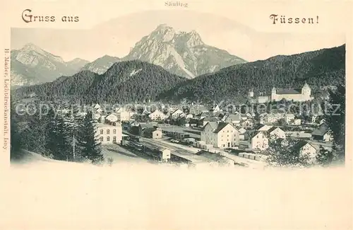 AK / Ansichtskarte Fuessen_Allgaeu mit Saeuling Fuessen Allgaeu