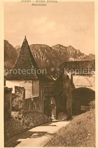 AK / Ansichtskarte Fuessen_Allgaeu Hohes Schloss Malerwinkel Fuessen Allgaeu