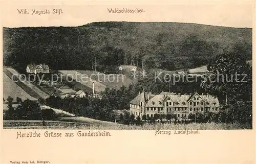 AK / Ansichtskarte Gandersheim_Bad Wilh Augusta Stift Waldschloesschen Herzog Ludolfsbad Gandersheim_Bad