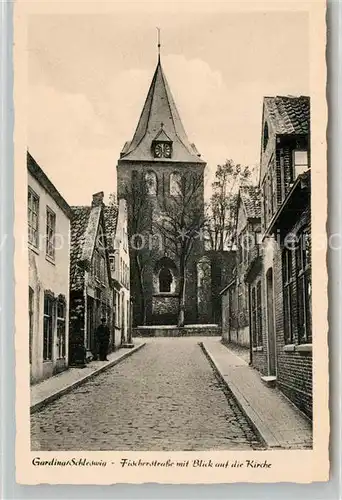 AK / Ansichtskarte Garding Fischerstrasse Kirche Garding