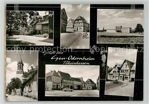 AK / Ansichtskarte Gau Odernheim Teilansichten Fachwerkhaeuser Kirche Schule Bromsilber Gau Odernheim