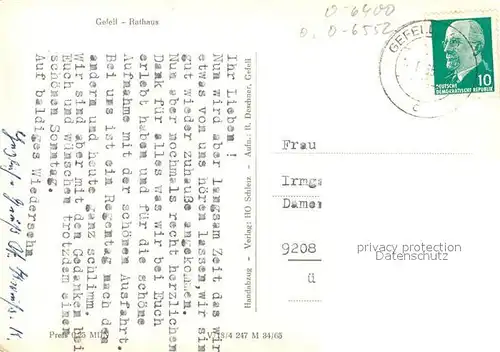 AK / Ansichtskarte Gefell_Schleiz Rathaus Gefell_Schleiz