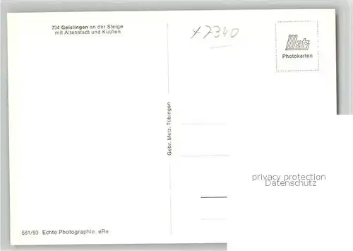 AK / Ansichtskarte Geislingen_Steige Panorama mit Altenstadt und Kuchen Geislingen_Steige