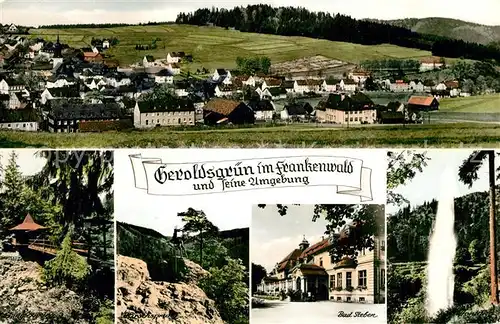 AK / Ansichtskarte Geroldsgruen Panorama Hirschsprung Bad Steben Wasserfall Geroldsgruen
