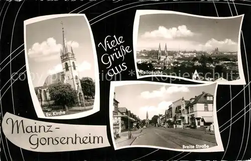 AK / Ansichtskarte Gonsenheim Evangelische Kirche Breite Strasse Stadtpanorama Gonsenheim