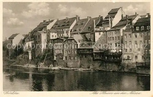 AK / Ansichtskarte Goerlitz_Sachsen Alte Haeuser an der Neisse Kupfertiefdruck Goerlitz Sachsen