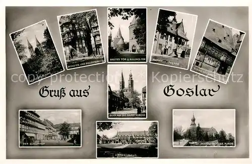 AK / Ansichtskarte Goslar Rathaustreppe Breites Tor Kaiserhaus Polizeiwache Goslar