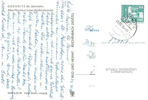 AK / Ansichtskarte Goessnitz_Schmoelln Altes Pfarrhaus  Goessnitz Schmoelln
