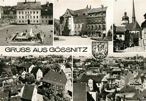 AK / Ansichtskarte Goessnitz_Schmoelln Freiheitsplatz Rathaus Postamt Waldenburger Strasse  Goessnitz Schmoelln
