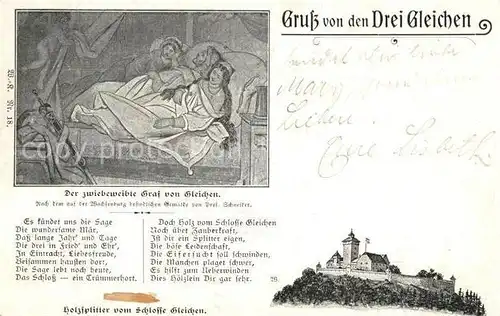 AK / Ansichtskarte Gotha_Thueringen Schloss Gleichen Graf von Gleichen Gemaelde Kuenstlerkarte Gotha Thueringen