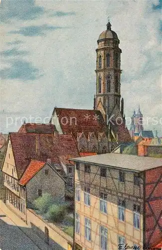 AK / Ansichtskarte Goettingen_Niedersachsen Altstadt mit Jakobikirche F. Grosse Kuenstlerkarte No. 4 Goettingen Niedersachsen