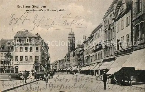 AK / Ansichtskarte Goettingen_Niedersachsen Weenderstrasse Jacobykirche Goettingen Niedersachsen