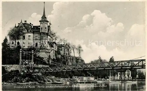 AK / Ansichtskarte Grimma Gattersburg Gondelstation Bruecke Grimma